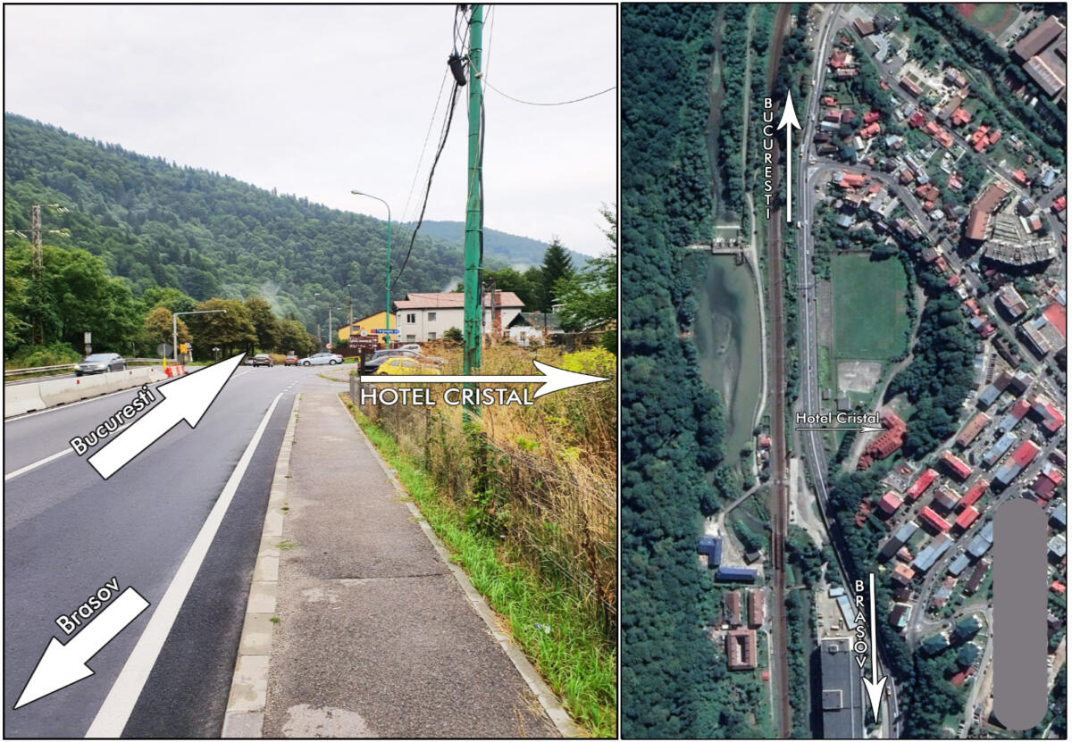 Vila Cristal Sinaia vazuta dinspre directia Brasov
