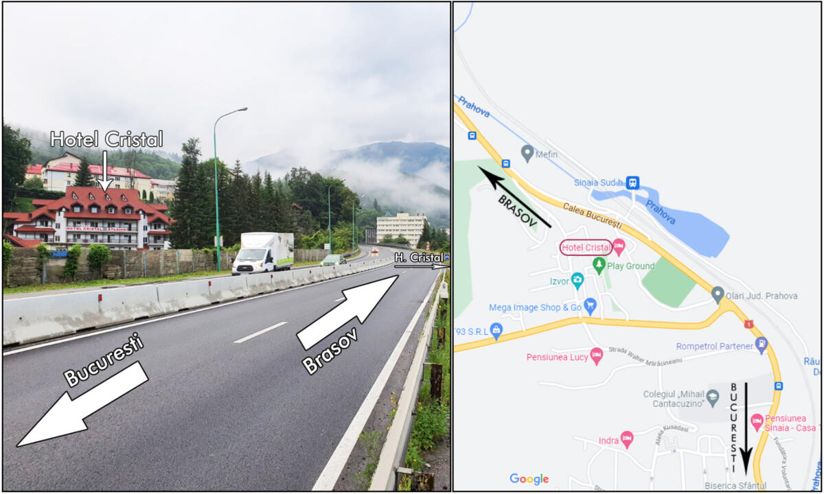 Vila Cristal Sinaia vazuta dinspre Calea Bucuresti