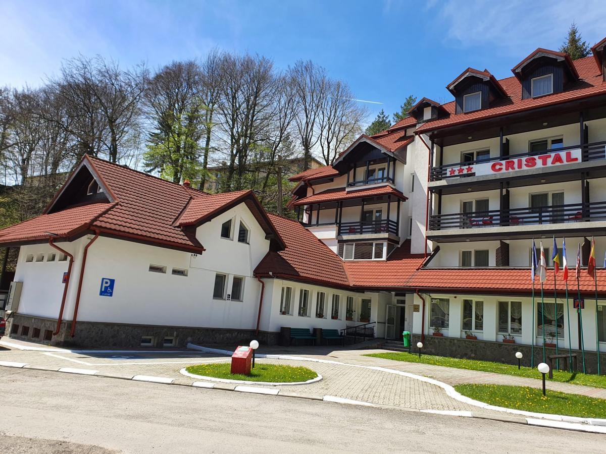 Fatada Vilei Cristal Sinaia intr-o zi insorita